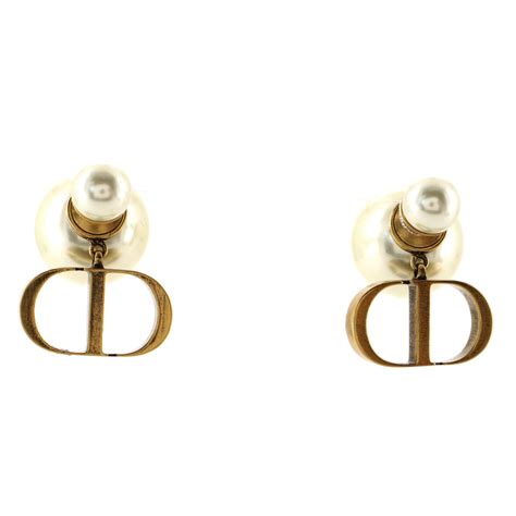 christian dior cd pearl earrings|genuine dior tribales.